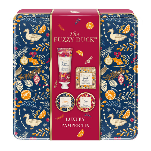 Baylis & Harding Winter Wonderland Luxury Pamper Tin Gift Set dárková sada produktů péče o tělo v plechové dóze 4 ks