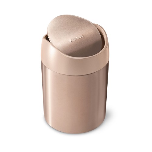 Simplehuman Mini can, 1,5 L, rose gold, balanced swing lid, lift - off lid mini odpadkový koš - Rose Gold nerez ocel 1,5 L