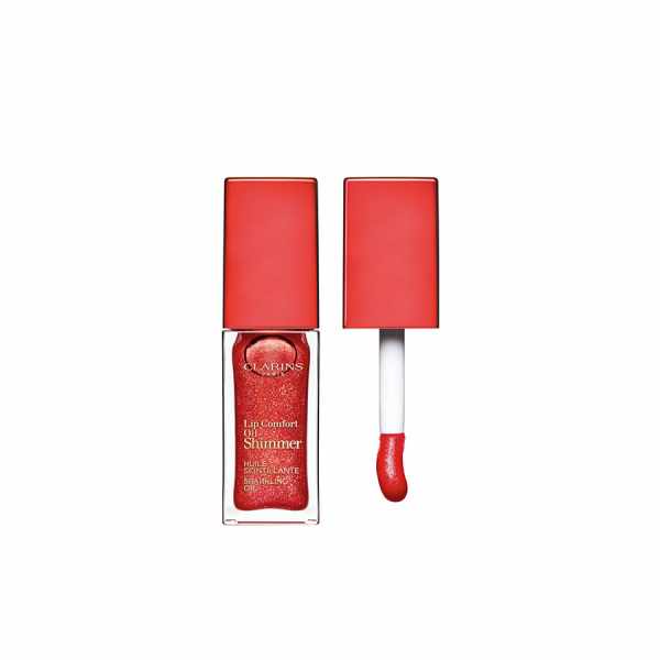 Levně Clarins Lip Comfort Oil Shimmer olej na rty s vícerozměrným leskem - 07 - Red Hot 7 ml