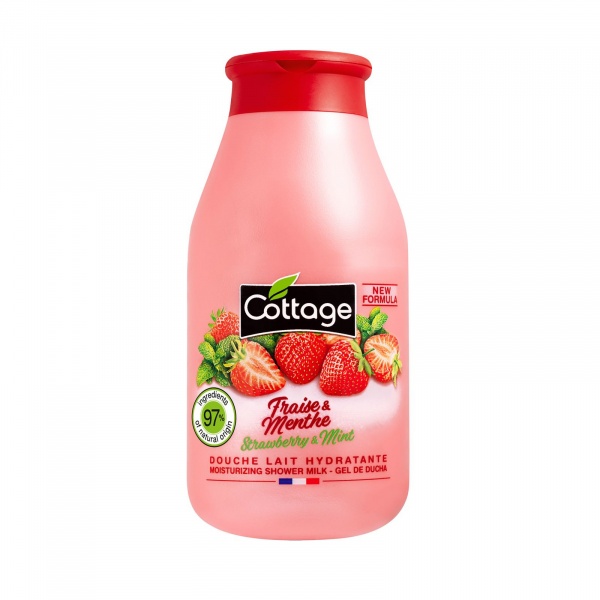 Cottage Moisturizing Shower Milk - Strawberry & Mint sprchové mléko 97% přírodní 250 ml