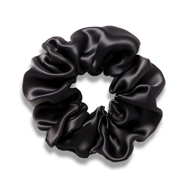 Levně Pilō Pilō | Silk Hair Tie - Large Black hedvábná gumička do vlasů 1 ks