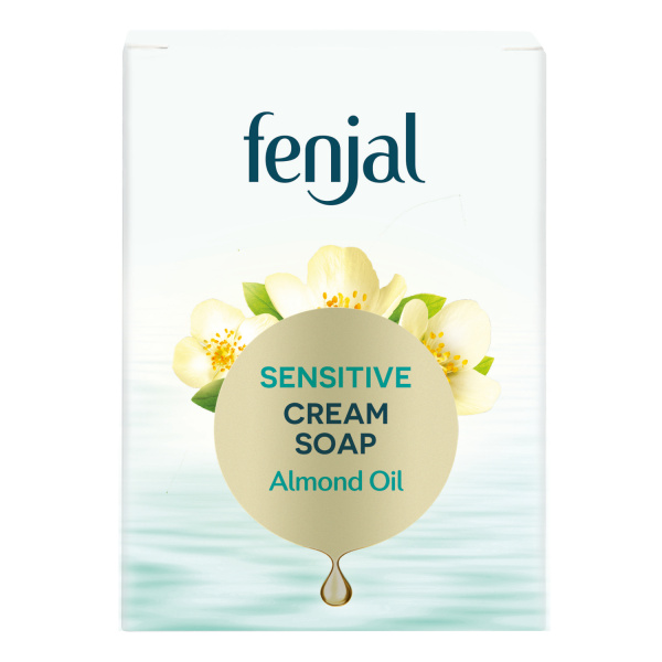Levně Fenjal Sensitive Cream Soap krémové mýdlo s blahodárným přírodním mandlovým olejem a aloe vera 100 g