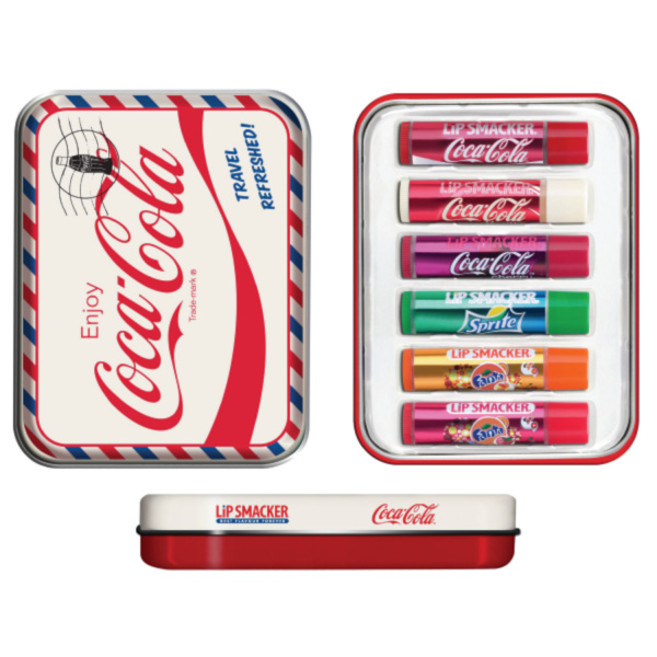 Lip Smacker Coca-Cola Travel Tin Box dárková sada amerických balzámů na rty Coca-Cola 24 g