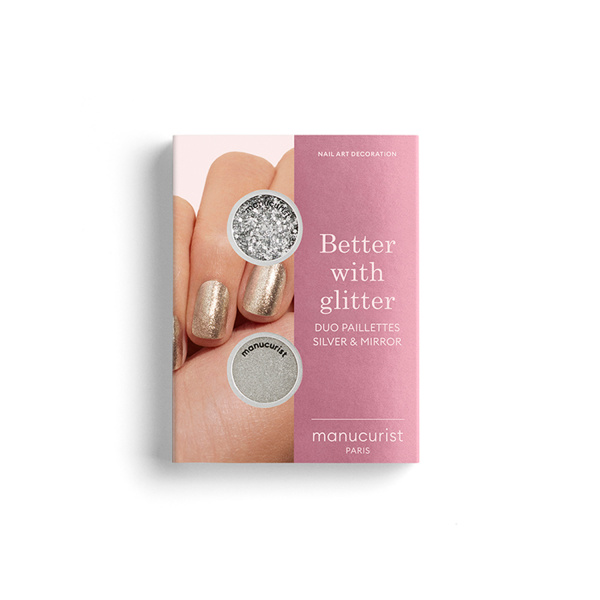 Levně Manucurist Better With Glitter - Duo Palette Silver & Mirror glittry pro zdobení nehtů