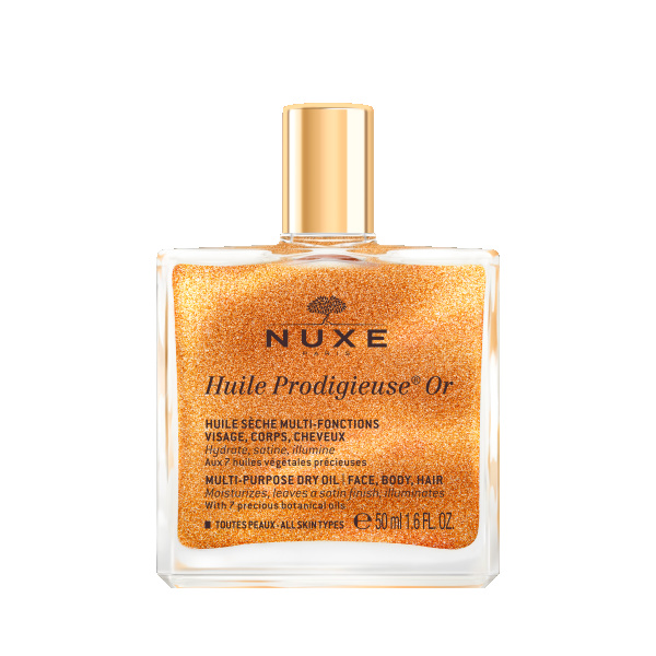 Nuxe Huile Podigieuse® OR Multifunkční třpytivý suchý olej multifunkční třpytivý suchý olej na pleť, tělo a vlasy 50 ml