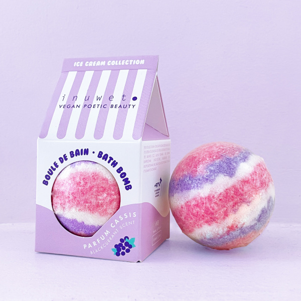 Inuwet Šumivá bomba do koupele Icecream Blackcurrant - fotografie 2