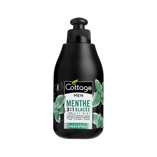 Levně Cottage Shampoo-Shower Gel Icy Mint Fresh Effect šampon a sprchový gel 3 v 1 ledová máta 250 ml