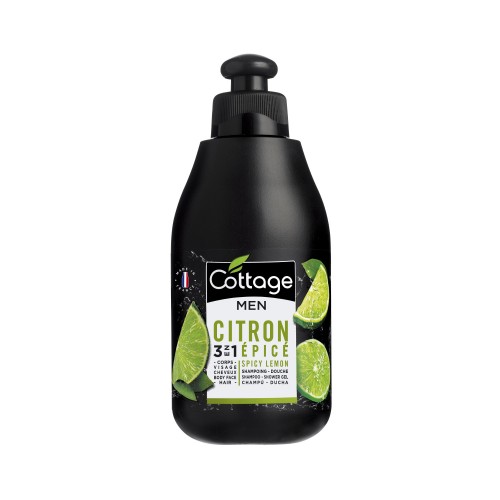 Levně Cottage Shampoo-Shower Gel Spicy Lemon šampon a sprchový gel 3 v 1 citron pepř 250 ml